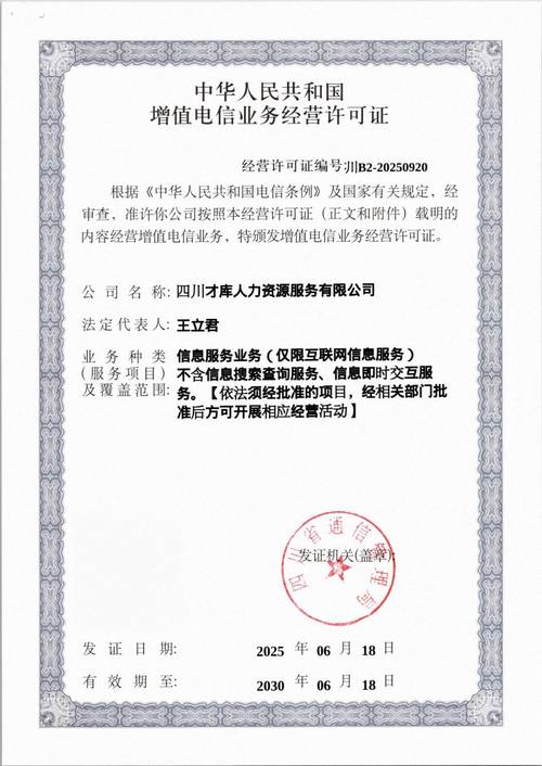 喜讯丨才库人力获批增值电信业务经营许可证，开启信息服务新篇章